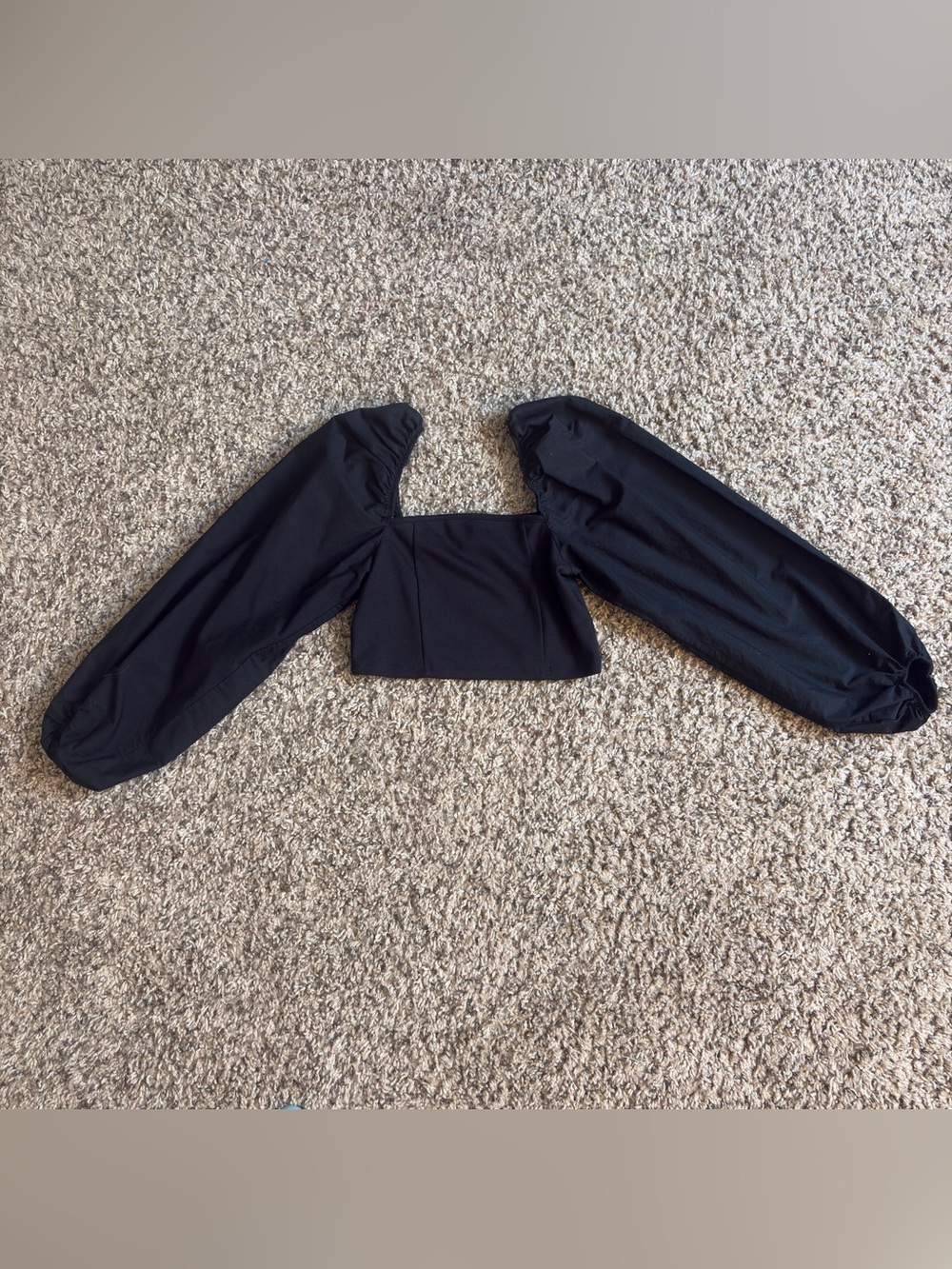 Topshop Black Long Sleeve Corset Crop Top Size Women’s 6 - Small